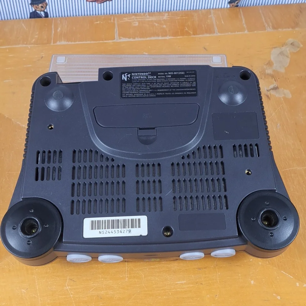 Vintage 1996 Nintendo 64 Black shell console Shark Pad Pro 64 controller tested